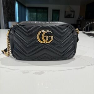 Gucci Black and Gold Hardware Crossbody Bag